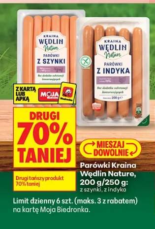 Parówki z szynki Kraina Wędlin Nature +1 wariant