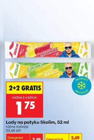 Lody na patyku Skolim limonka cytryna +1 wariant