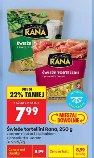 Świeże tortellini z serem ricotta i szpinakiem Rana +1 wariant