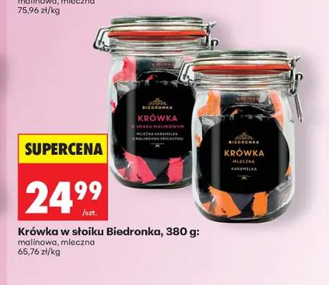 Krówka w słoiku Biedronka malinowa +1 wariant