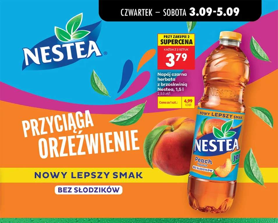 Napój czarna herbata z brzoskwinią Nestea