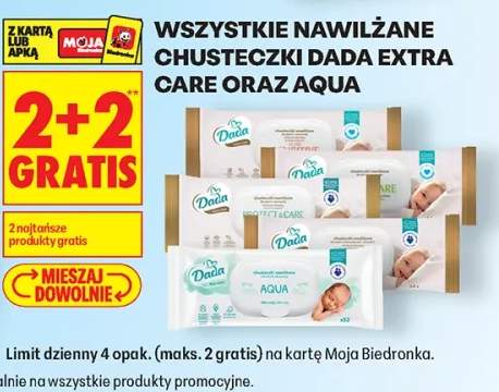 Nawilżane chusteczki Dada Extra Care oraz Aqua +2 warianty