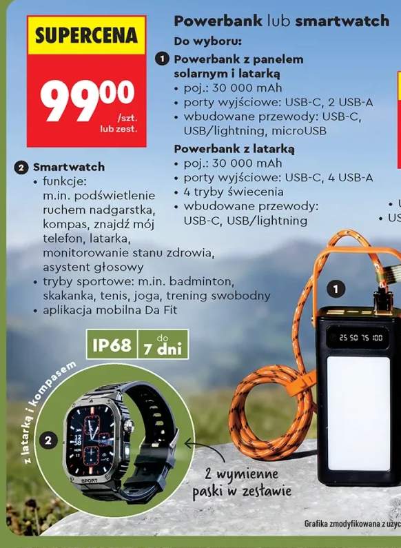 Powerbank z panelem solarnym i latarką Wild Trek +2 warianty