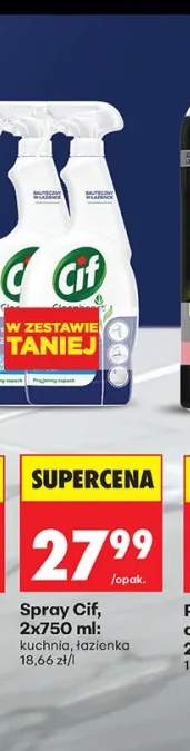 Zestaw spray Cif kuchnia + spray Cif łazienka 2-pak 750 ml