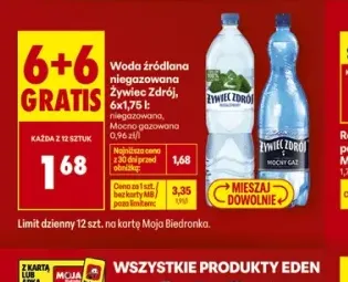 Woda źródlana gazowana mocno Żywiec Zdrój +1 wariant