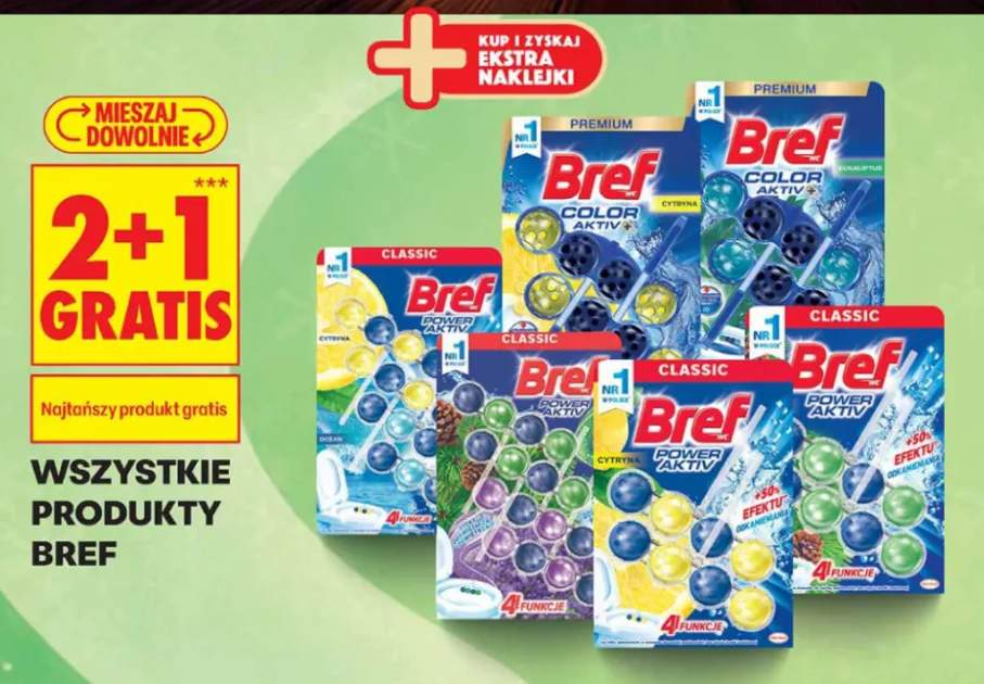 Zawieszka do WC Bref Power Aktiv efekt odkamieniania +6 wariantów