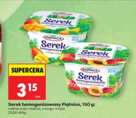 Serek homogenizowany mango-mięta Piątnica +1 wariant
