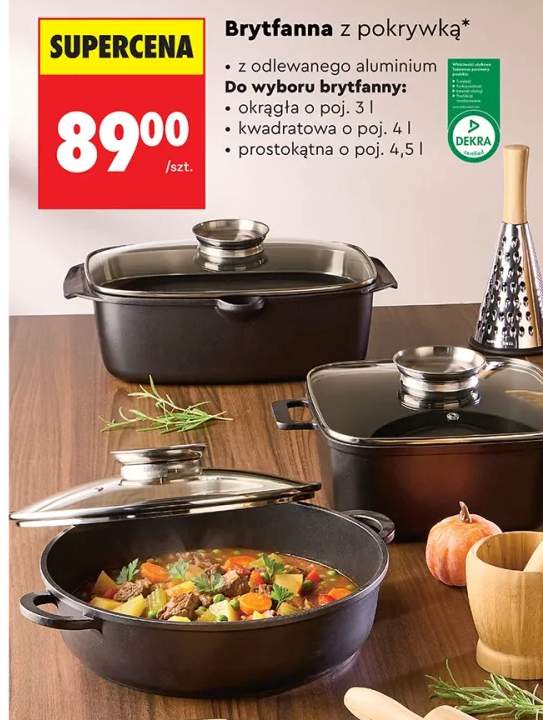 Brytfanna z pokrywką kwadratowa 4 l Smukee +2 warianty
