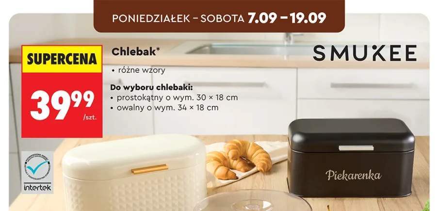 Chlebak prostokątny 30x18 cm Smukee +1 wariant
