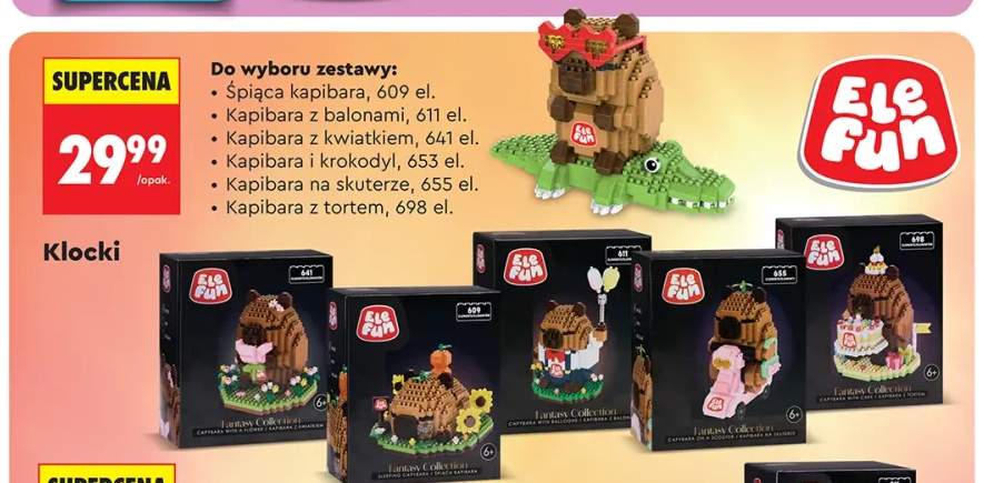 Klocki Śpiąca kapibara 609 el. EleFun +5 wariantów