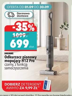 Odkurzacz pionowy mopujący H12 Pro czarny z funkcją samoczyszczenia Dreame