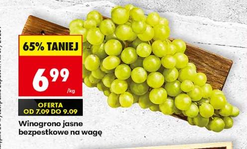 Winogrona jasne bezpestkowe