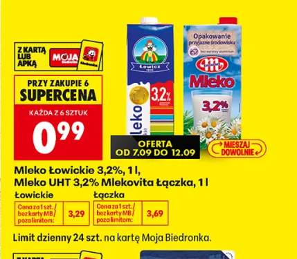 Mleko łowickie Łowicz 3,2% +1 wariant