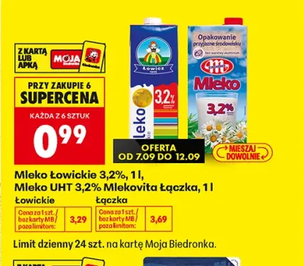 Mleko łowickie Łowicz 3,2% +1 wariant