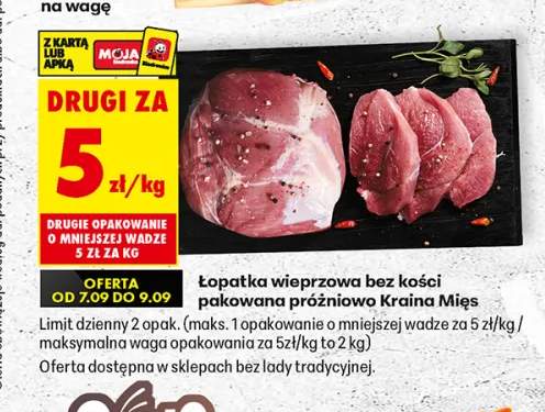 Łopatka wieprzowa bez kości pakowana próżniowo Kraina Mięs