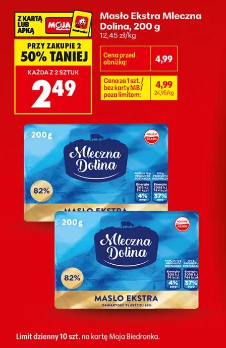 Masło ekstra Mleczna Dolina
