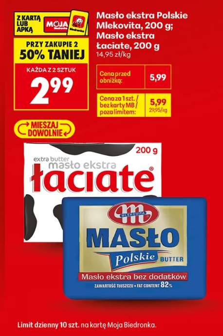 Masło ekstra Polskie Mlekovita +1 wariant