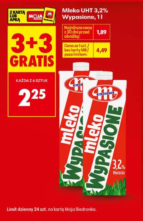 Mleko UHT Wypasione Mlekovita 3,2%