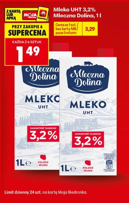 Mleko UHT Mleczna Dolina 3,2%