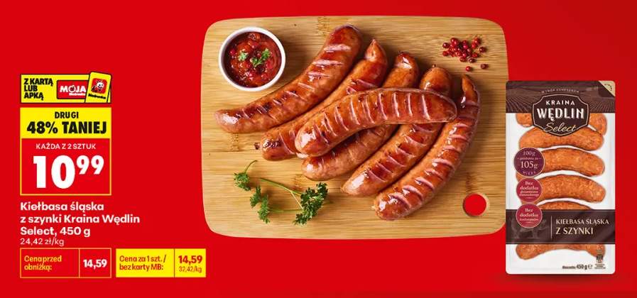 Kiełbasa śląska z szynki Kraina Wędlin Select