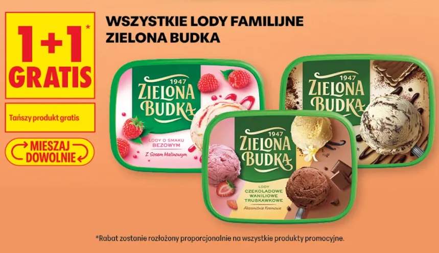 Lody o smaku bezowym z sosem malinowym Zielona Budka +3 warianty