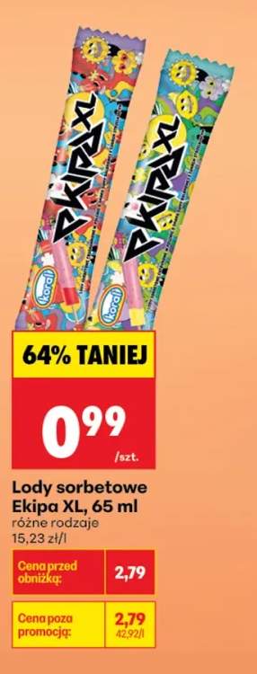 Lody sorbetowe Ekipa XL