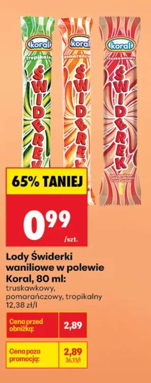 Lody Świderki waniliowe w polewie truskawkowy +2 warianty