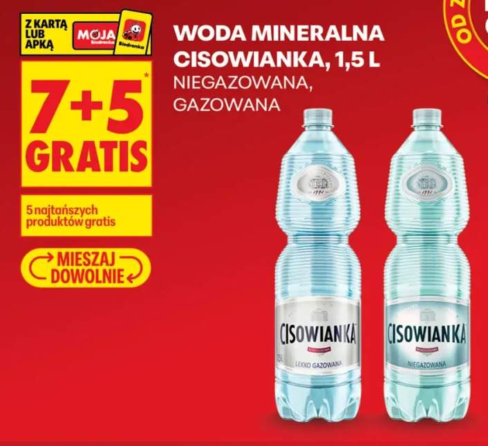 Woda mineralna niegazowana Cisowianka +1 wariant