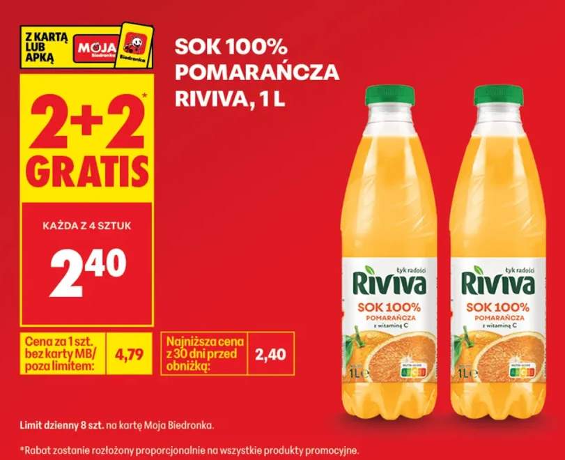 Sok pomarańcza Riviva 100%