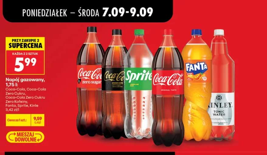 Napój gazowany Coca-Cola Zero Cukru Zero Kofeiny +5 wariantów