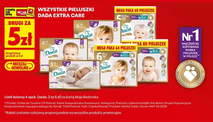 Pieluszki Dada Extra Care +3 warianty