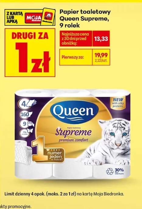 Papier toaletowy Queen Supreme 9-pak
