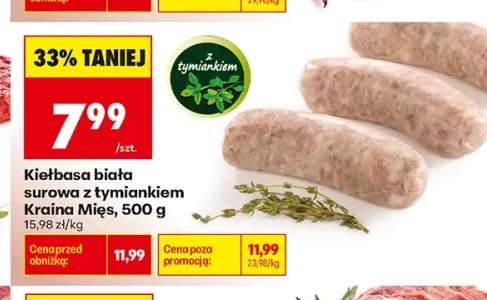 Kiełbasa biała surowa z tymiankiem Kraina Mięs