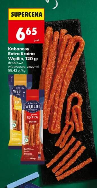 Kabanosy Extra Kraina Wędlin drobiowo-wieprzowe +1 wariant