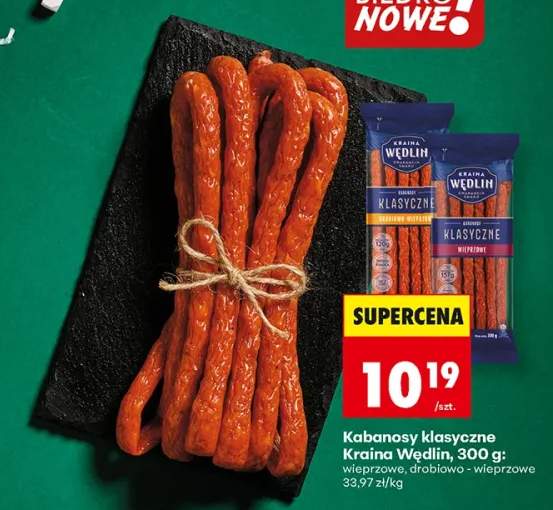 Kabanosy klasyczne Kraina Wędlin wieprzowe +1 wariant