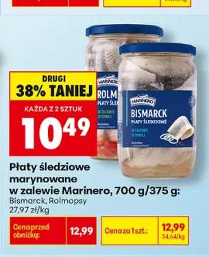 Płaty śledziowe marynowane w zalewie Bismarck Marinero +1 wariant