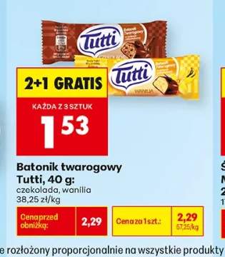 Batonik twarogowy Tutti czekolada +1 wariant