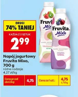 Napój jogurtowy Fruvita Mixo truskawka-kiwi +1 wariant