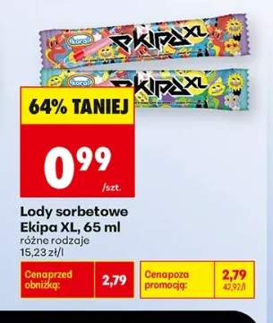 Lody sorbetowe Ekipa XL