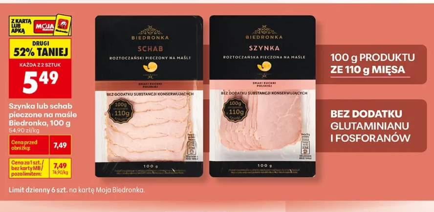 Szynka pieczona na maśle Biedronka +1 wariant