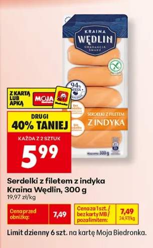 Serdelki z filetem z indyka Kraina Wędlin