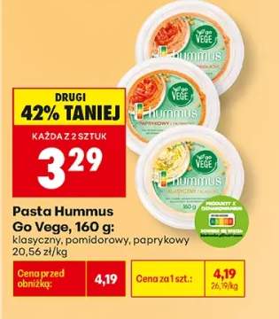 Pasta hummus Go Vege paprykowy +2 warianty