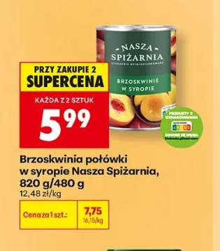 Brzoskwinie połówki w syropie Nasza Spiżarnia