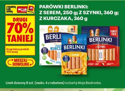 Parówki Berlinki z szynki +2 warianty