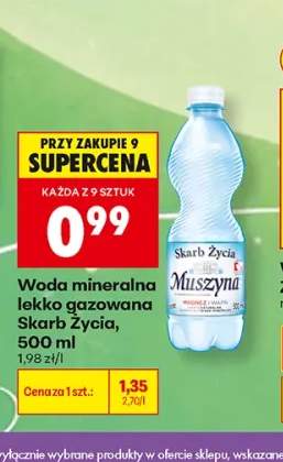 Woda mineralna lekko gazowana Skarb Życia Muszyna