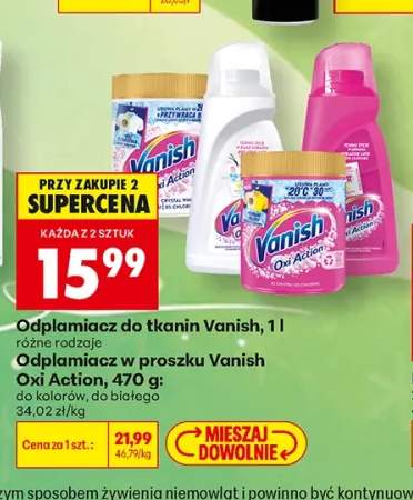 Odplamiacz do tkanin Vanish +2 warianty