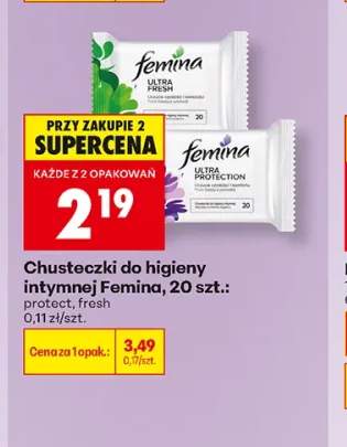 Chusteczki do higieny intymnej Femina protect +1 wariant