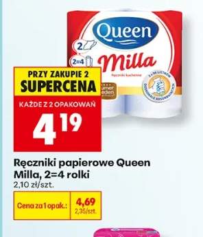 Ręczniki papierowe Queen Milla 2=4 rolki 2-pak