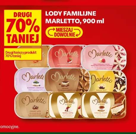 Lody familijne Marletto Strawberry & Cream flavour +8 wariantów