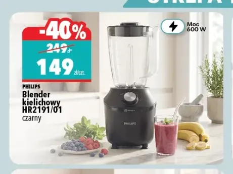 Blender kielichowy HR2191/01 czarny Philips